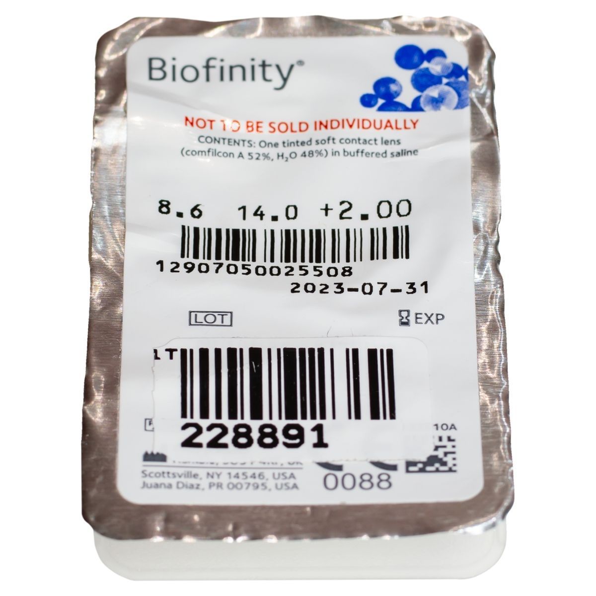 BIOFINITY MONTHLY DISPOSABLE SILICON HYDROGEL CONTACT LENSES (3 LENSES)